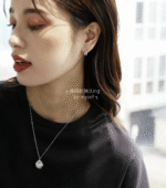 Daily order ~ S925 silver ~ niche Japan Harajuku fashion simple temperament ~ texture pattern pendant necklace clavicle chain - Image 3