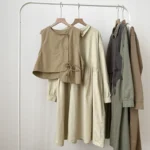 Japanese cotton loose vest + dress two-piece set 2022 spring new Mori style niche design long skirt - Image 4