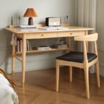 Nordic solid wood desk simple modern study desk light luxury computer desk small apartment home bedroom study table - Image 2