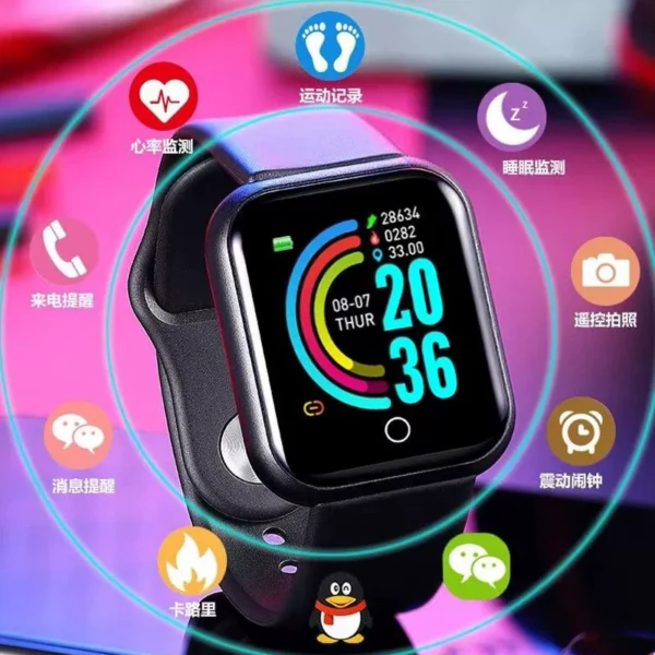 Smart bracelet multifunctional sports alarm clock Bluetooth black technology couple watch male and female students Apple Android universal