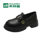 Mulinsen loafers women's 2023 new spring commuting soft bottom Japanese single shoes flat bottom British style small leather shoes women - Image 2