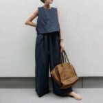 Spot women's suit 2022 summer new Japanese sleeveless cotton linen vest + wide-leg pants two-piece suit female