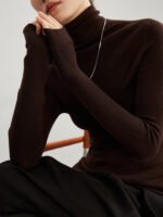 Luxury German Yangtze Yarn Island Essence 18 needles seamless 100 wool sweater 25 autumn and winter knitted turtleneck base shirt for women - Image 3