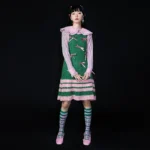 Hollow stripe bow vest dress - Image 2