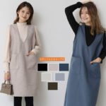 Real shot picture Japanese woolen vest women's winter new mid-length waistcoat skirt bottoming dress one piece