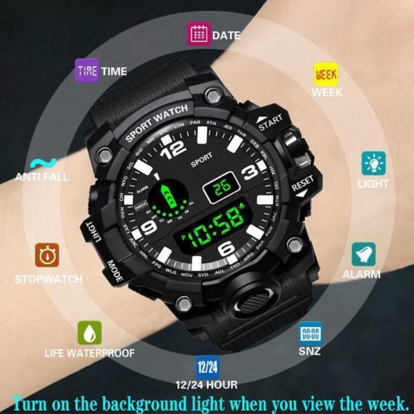 Hot Selling Wholesale Amazon Explosive Multifunctional Outdoor Men's Electronic Watch Male and Female Students Running Sports Watch