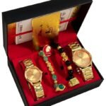Factory source wholesale e-commerce gift box set commemorative gold watch couple energy quartz explosive gift will sell watches