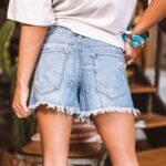 2022 Amazon's foreign trade cross-border European and American summer new high-waisted tassel ripped denim shorts women's raw edge hot pants - Image 3