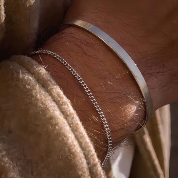 European and American hot sale men's double layer bracelet snake Cuban chain chain bracelet fashion men's bracelet