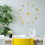 Large creative luminous mute wall clock DIY living room three-dimensional decorative clock digital clock acrylic wall sticker clock - Image 3