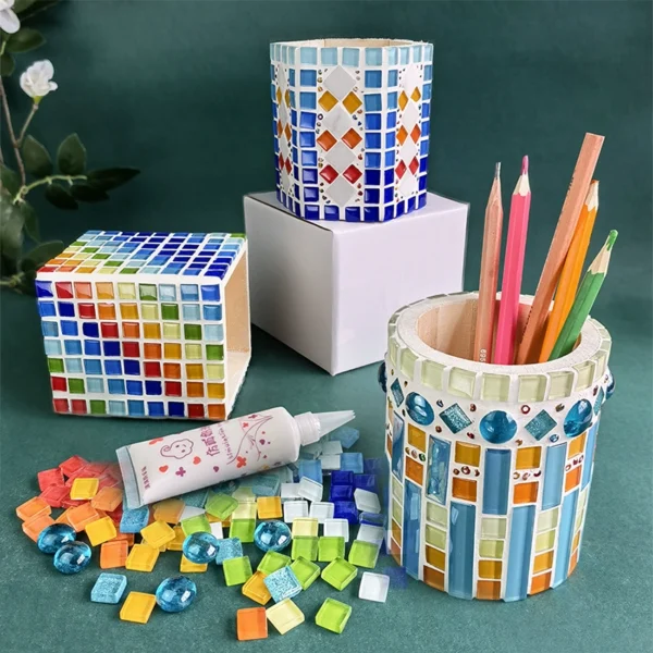 Mosaic pen holder material bag handmade diy