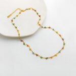 Copper-plated real gold retro contrast color love necklace bracelet combination personality fashionable design necklace hand jewelry T952 - Image 5