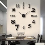Large creative luminous mute wall clock DIY living room three-dimensional decorative clock digital clock acrylic wall sticker clock - Image 6
