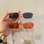 European and American metal small square frame sunglasses, cross-border Korean version sunglasses, men's and women's fashion trends, sunglasses, Internet celebrities, retro square - Image 2