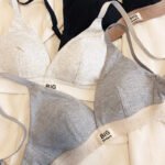 Simple sports style comfortable triangle cup no steel ring underwear thin section gathered big chest showing little girl's bra breast milk bra - Image 2