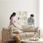 Nordic fabric sofa small apartment homestay simple modern style bedroom home living room double three-seater sofa - Image 4