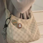 Women's japanese school class one-shoulder plaid crossbody bag