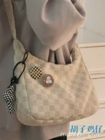 Women's japanese school class one-shoulder plaid crossbody bag