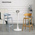 Nordic designer bar chair minimalist front desk plastic bar chair stacking ins net red bar horn high stool - Image 4