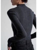 SS STUDIO seamless commuter temperament semi-turtleneck wool knitwear women's spring and autumn base top - Image 4