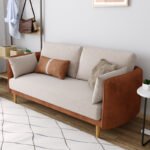 Fabric sofa simple modern living room double technology cloth wash-free color matching Nordic three-person small apartment sofa - Image 3
