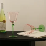 French retro style red wine glass Moshang flowers blooming wine goblet flower shape cup Valentine's Day Tanabata gift - Image 4