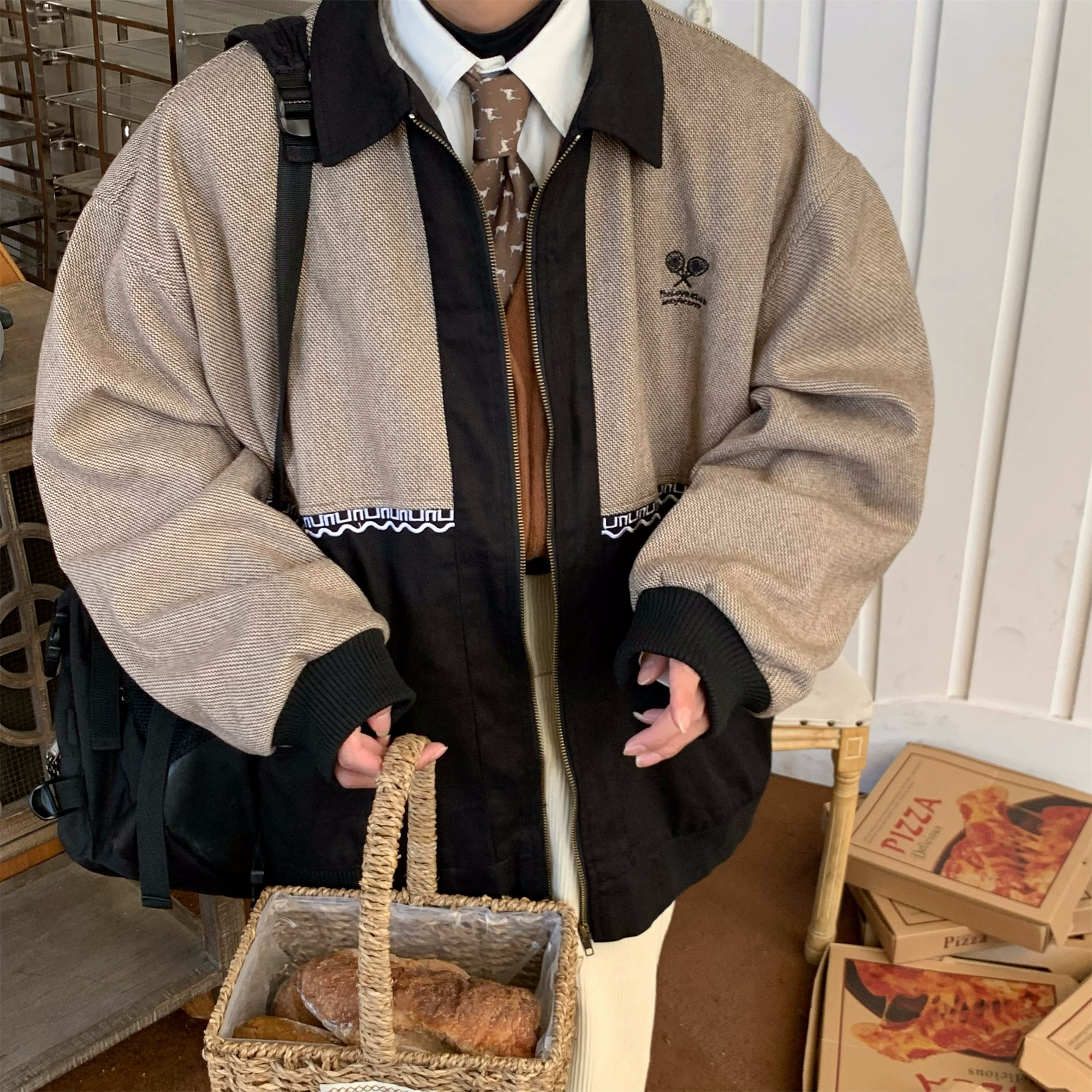 O1CN01VaUQcd1g8TSe8JASU_1091714097-1.webp Japanese vintage patchwork lapel jacket - Image 1