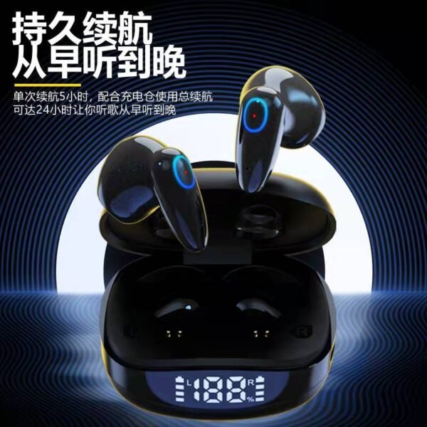 Cross-border private model new KS55 wireless binaural TWS mini sports touch digital display gaming 5.2 Bluetooth headset
