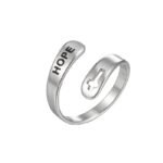 European and American ring women's design double letter ring blessed open ring stainless steel ring index finger ring - Image 6