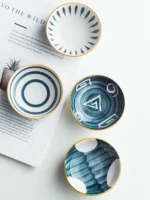 Japanese-style ceramic small dish home seasoning dish sauce dish creative small soy sauce vinegar dish round snack dish - Image 4