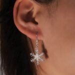 European and American cross-border snowflake earhook earrings, Amazon versatile simple high-end earrings, wholesale Christmas gift trend