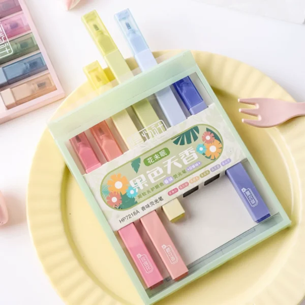 Fruity Tianxiang fragrance highlighter high-value girl heart super soft head marker pen hand account note pen set