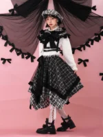 Irregular plaid design feeling skirt - Image 3