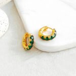 Copper plated gold inlaid earrings - Image 5