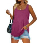 2024 Amazon's new wish European and American popular summer sleeveless square neck solid color vest T-shirt cross-border foreign trade women - Image 5