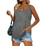 2024 Amazon's new wish European and American popular summer sleeveless square neck solid color vest T-shirt cross-border foreign trade women - Image 4