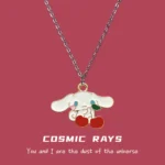 Cosmic ray holding cherry puppy necklace Japanese sweet and cute cartoon anime simple student girlfriends ins style