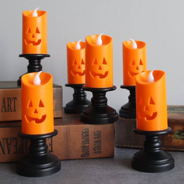 Halloween decoration candlestick pumpkin lamp new wind lamp LED electronic candle lamp creative decoration small night lamp oil lamp