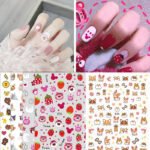 Children's Nail Stickers Corgi Strawberry Bear Little Red Book Nail Decals Cartoon Pet Nail Bear Stickers Ugly Duckling - Image 2