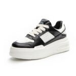 Genuine leather skate shoes women's 2023 spring new air cushion thick bottom casual single shoes design sense student white shoes women's wholesale - Image 7