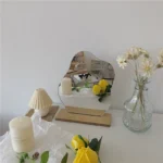 Korean ins simple niche irregular mirror dormitory desktop wooden makeup mirror special-shaped decoration photo props - Image 3