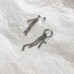 Street chain ring earrings