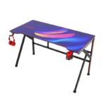 K-type gaming table with led light with water cup holder headset rack game table computer desk writing table online gaming gaming table