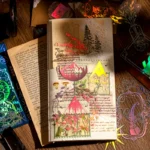 Floating like a dream pvc laser hand account sticker ins wind goo card landscaping hand account material decorative small pattern stickers - Image 4