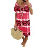 2022 summer new wish Amazon women's dress women's sexy leopard print casual midi skirt women - Image 9