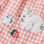 Spot malwee summer European and American small and medium-sized children's clothing animal cotton short-sleeved plaid girls children's clothing dress - Image 3