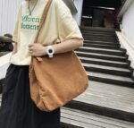 One-shoulder canvas bag female tote bag summer ins Japanese simple large-capacity college students class commuting handbag - Image 3