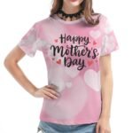 Foreign trade independent station Amazon European and American cross-border large size full body printed women's clothing Mother's Day MOM printed short-sleeved T-shirt - Image 3
