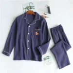Ms. Bear Couple Double Layer Cotton Round Neck Pajamas - Image 3