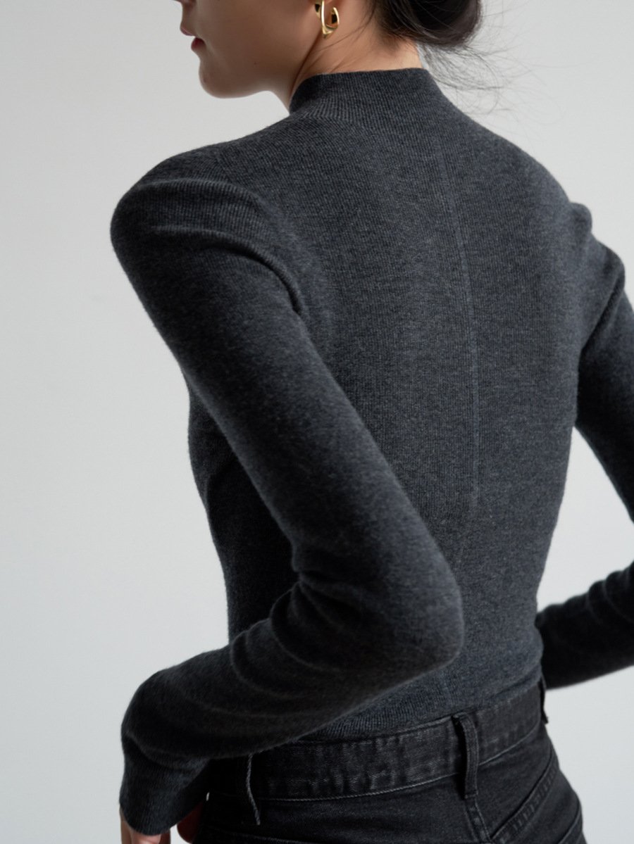 O1CN01Xcqm812Kf4NvxcQb7_2214171809583-0-cib.jpg Seamless integration commuter temperament semi-turtleneck wool knitted sweater women's autumn base top underneath - Image 1
